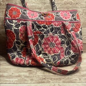Vera Bradley Cherry Blossom Pink and Gray Floral Tote